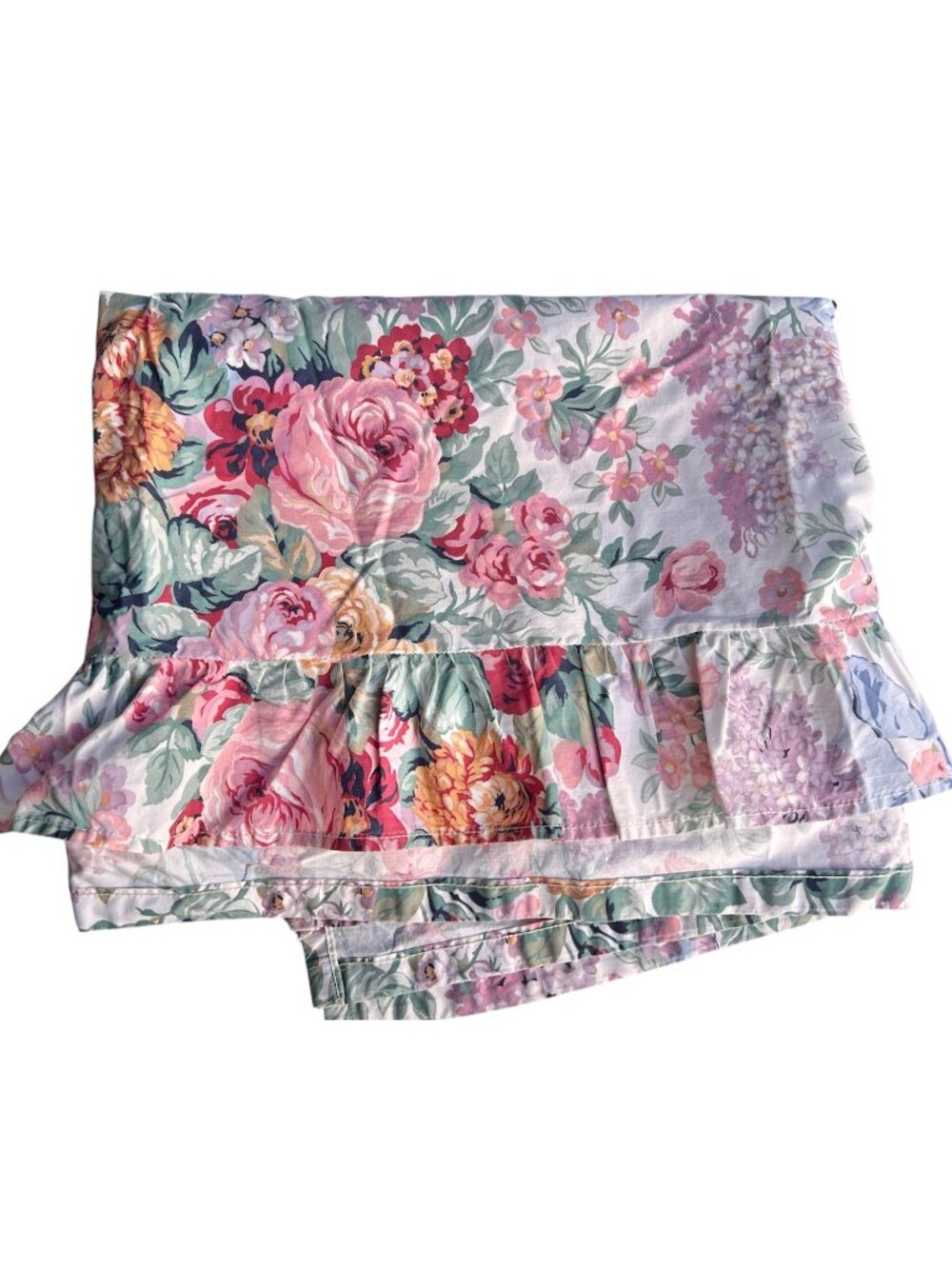 Lauren Ralph Lauren Sheet Allison Twin Ruffled Flat Peach Mauve Rust Lavender